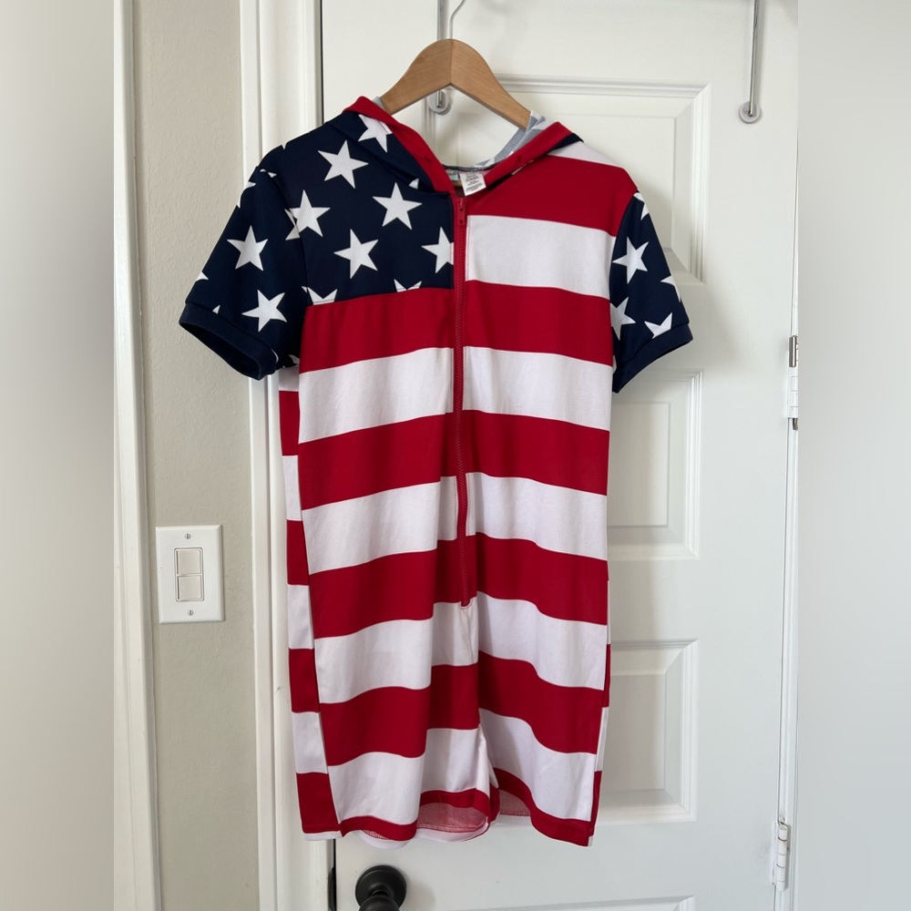 American Flag Shorts Onesie Small/Medium